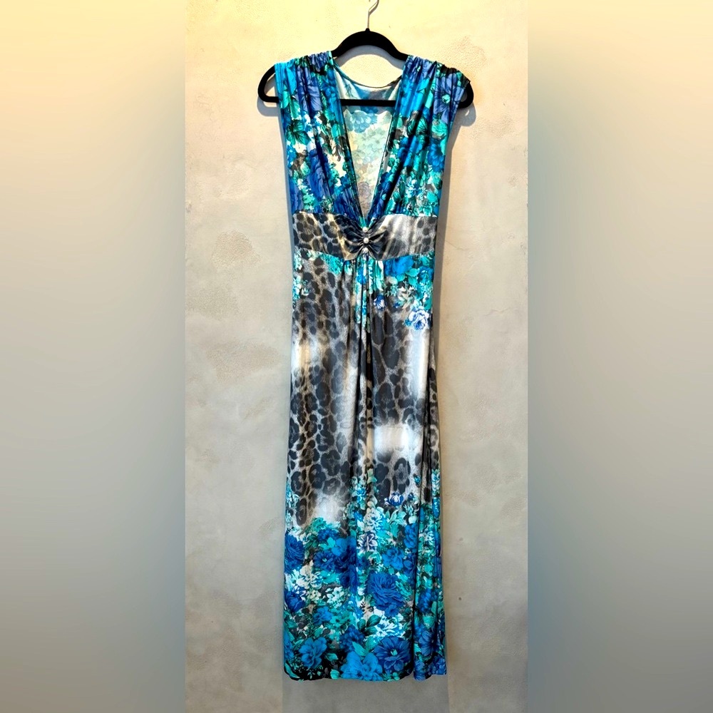 Floral and Animal Print Maxi Dress, size S